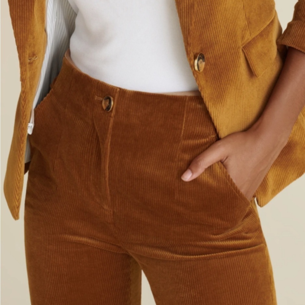 Women's Corduroy Boot Cut Pants - Brown - Picture 7 of 8